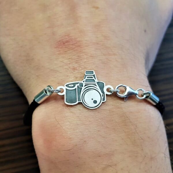 Bratara Aparat foto – Argint 925, piele