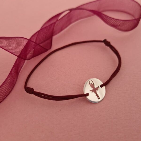 Bratara – Balerina decupata – Argint 925, snur reglabil