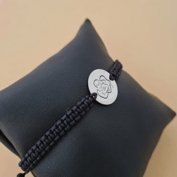 Bratara banut personalizata – Proaspeti parinti – Argint 925, snur impletit