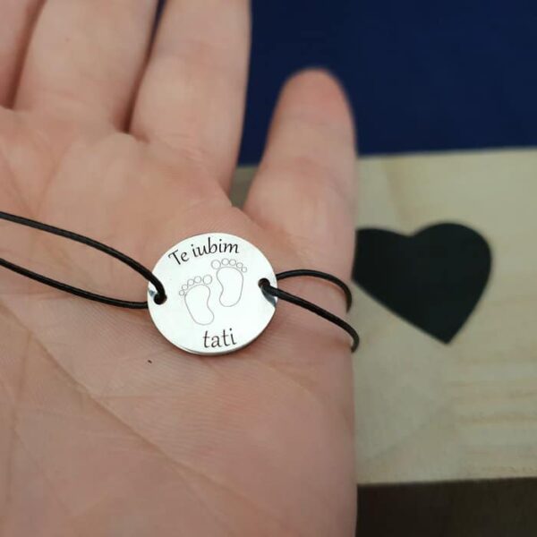 Bratara Banut – Te iubim tati – Argint 925, snur
