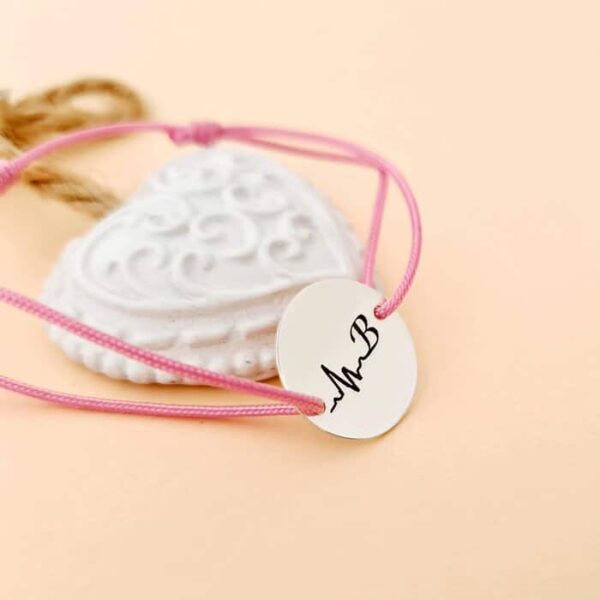 Bratara Bataia Inimii – Argint 925, snur reglabil