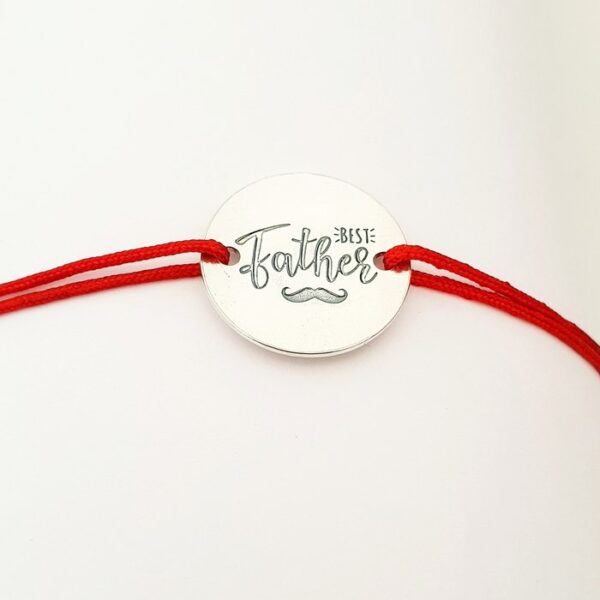 Bratara Best father – Argint 925, snur rosu