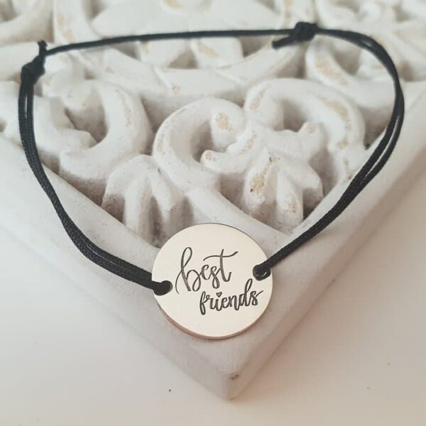 Bratara Best friends – Argint 925, snur negru