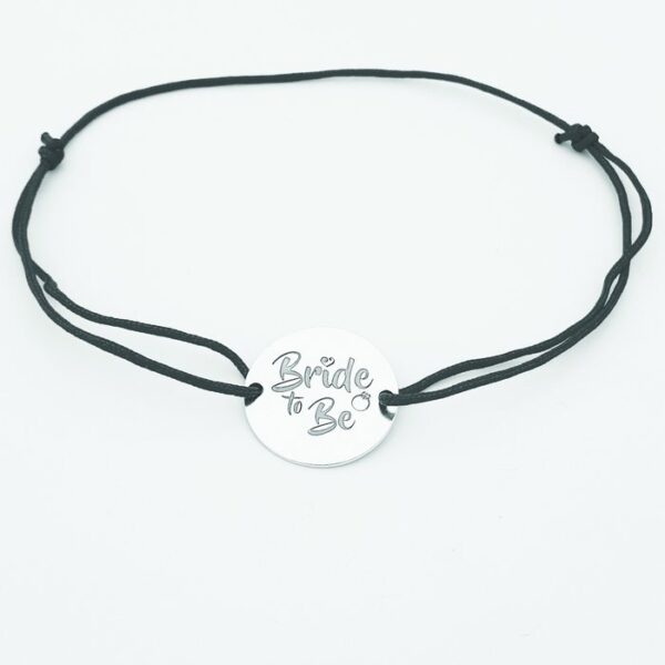 Bratara Bride to be – Argint 925, snur negru