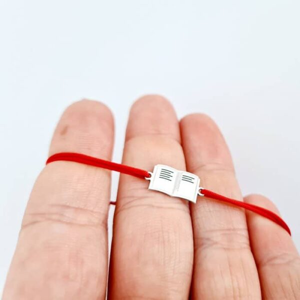 Bratara Carte – Argint 925, snur rosu reglabil