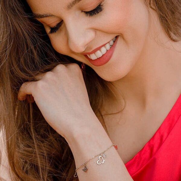 Bratara colectia Fairyland – Majestic butterflies – Argint 925 placat cu Aur Galben si Roz 18K