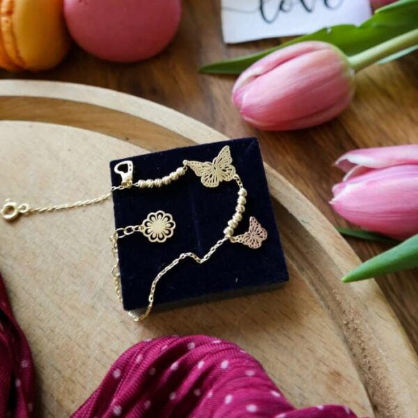 Bratara colectia Fairyland – Playful bloom – Argint 925 placat cu Aur Galben si Roz 18K