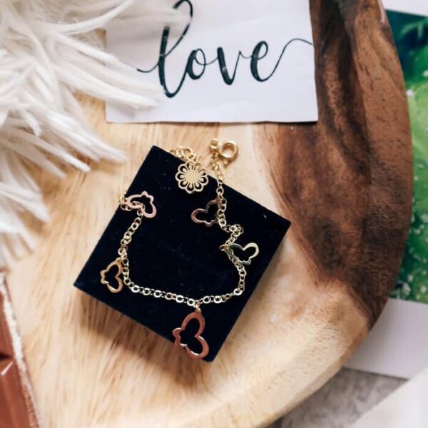 Bratara colectia Fairyland – Sparkling butterflies – Argint 925 placat cu Aur Galben si Roz 18K