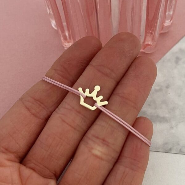 Bratara Coronita – Aur Galben 14K – Snur reglabil, diverse culori