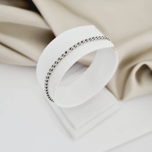 Bratara cromatica – Model cu lant impletit cu Zirconii – Argint 925