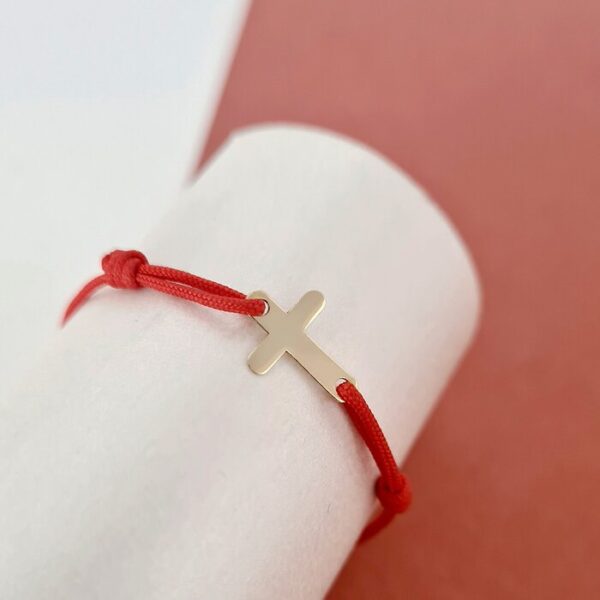 Bratara Cruciulita – Aur Galben 9K – snur reglabil