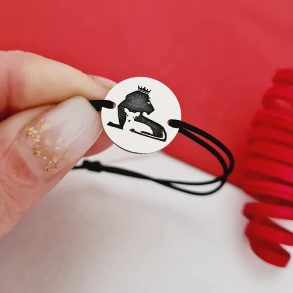 Bratara Leul si mielul – Bijuterie cu Har – Argint 925 – Snur reglabil