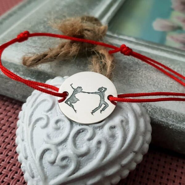 Bratara – Dans de cuplu – Argint 925 si snur rosu