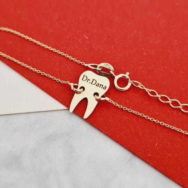 Bratara dinte cu lantisor – Aur Galben 9k