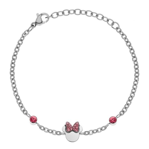 Bratara Disney Minnie Mouse fundita cu cristale – Otel Medical Inoxidabil si Cristale Roz