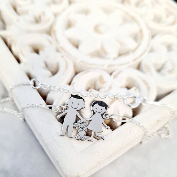 Bratara Familie 3 membri – pandant si bratara Argint 925