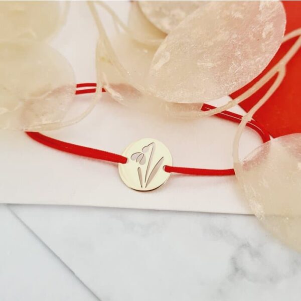 Bratara Fragment de Ghiocel – Aur Galben 9K – Snur reglabil, diverse culori