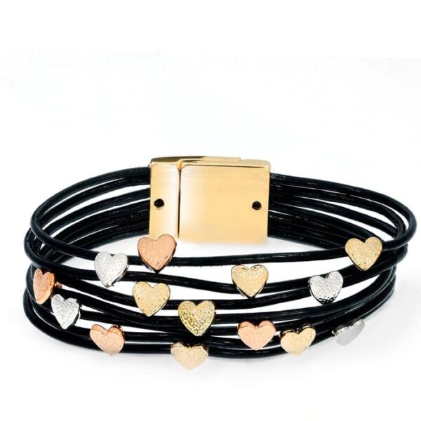Bratara – Golden Hearts – placata cu aur 18K