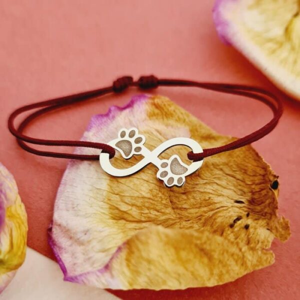 Bratara infinit – Paw love – Aur Galben 9K – Snur reglabil, diverse culori