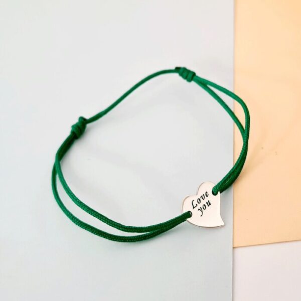 Bratara Inima – Argint 925, snur reglabil