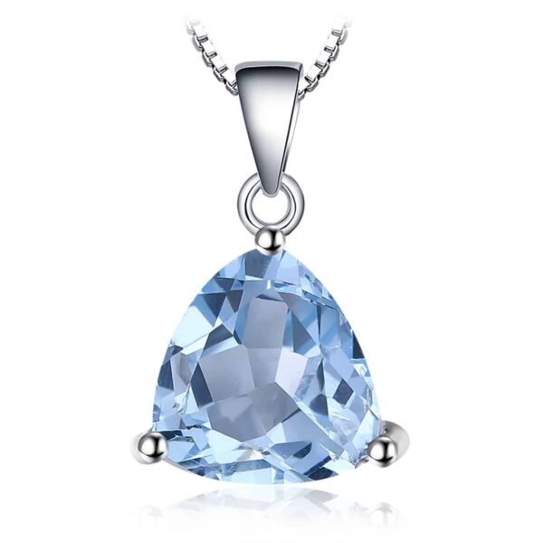 Colier din argint Triangle Blue Topaz