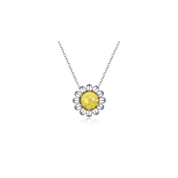 Colier din argint Yellow Daisy Flower