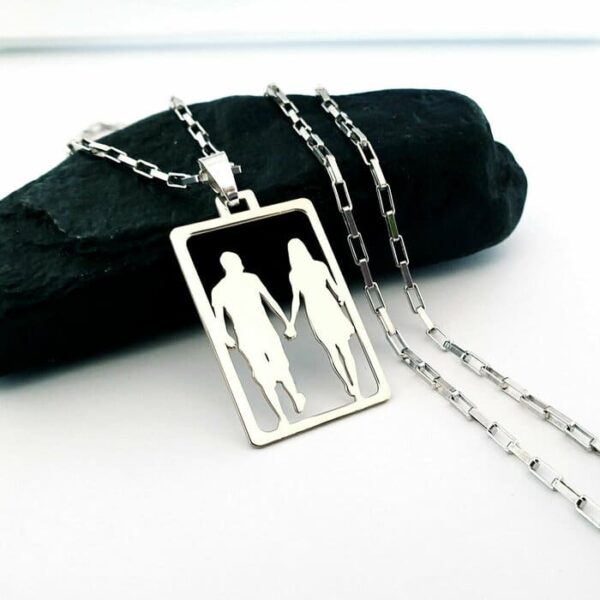 Lant cu pandantiv decupat – Cuplu – Argint 925