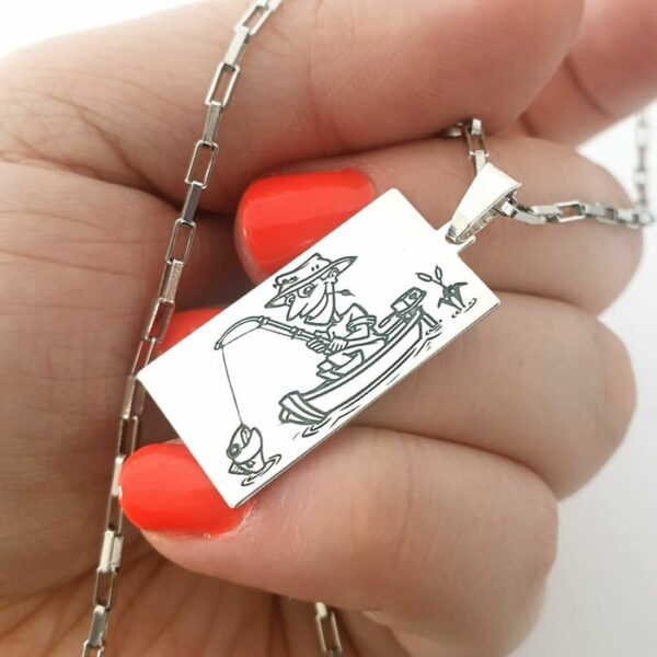 Lant cu pandantiv – Pescarul norocos – Argint 925