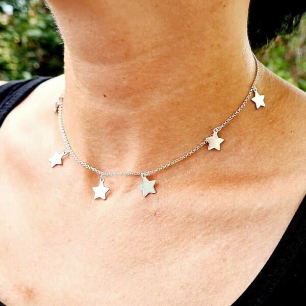 Lantisor 7 stelute – Model Choker – Argint 925