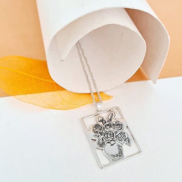 Lantisor ANDREEA colectia Our Children – Pandantiv vaza cu flori – Argint 925