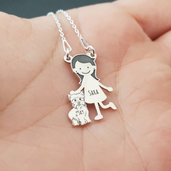 Lantisor Familie – 2 Membri cu Yorkshire – Argint 925