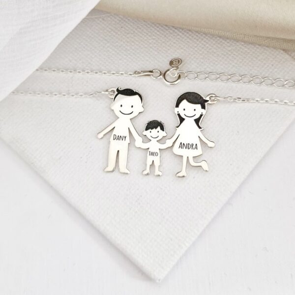 Lantisor Familie – 3 Membri – Argint 925