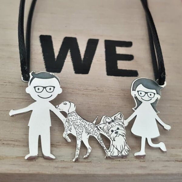 Lantisor Familie – 4 Membri cu Yorkshire si Brac german – snur matase vegetala