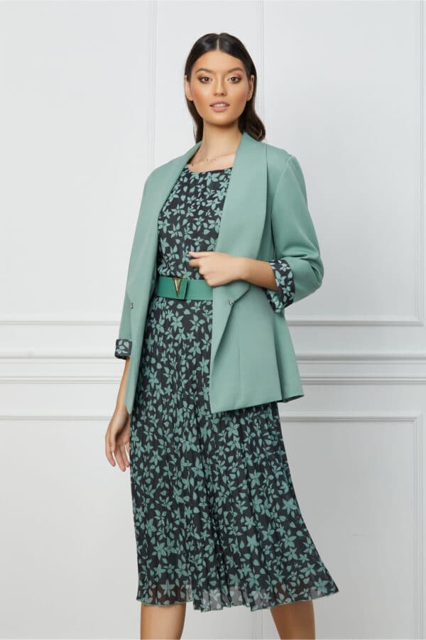Compleu Aura cu sacou verde mint si rochie neagra