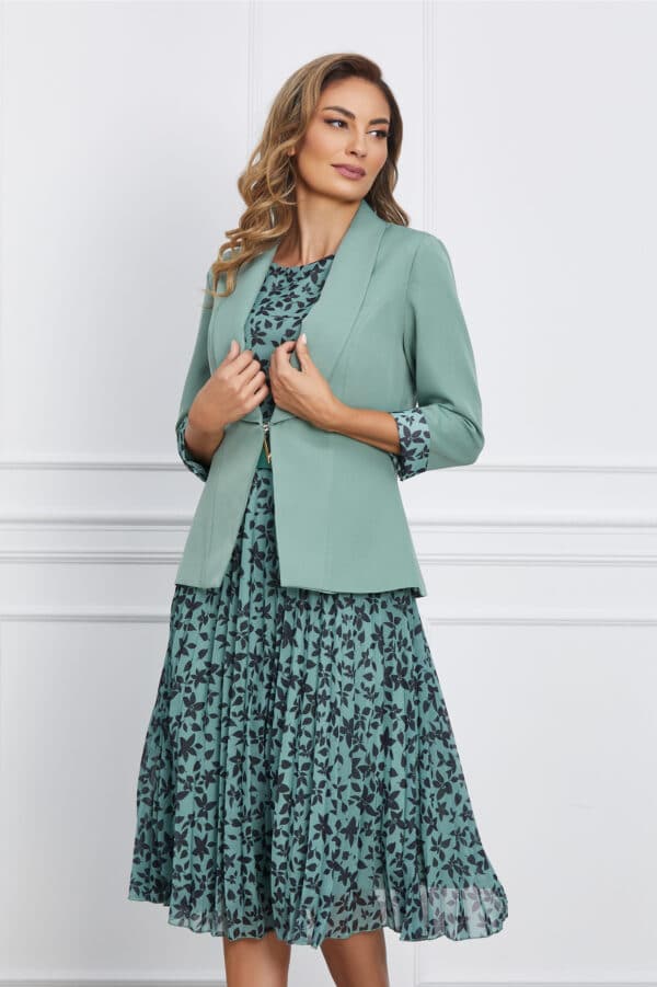 Compleu Aura verde mint cu sacou si rochie