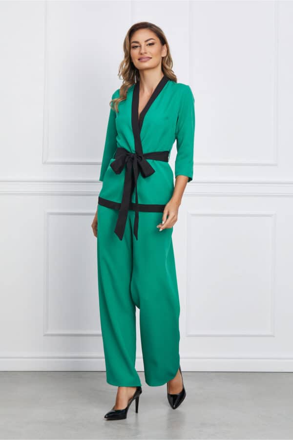 Compleu Delia verde cu sacou si pantaloni