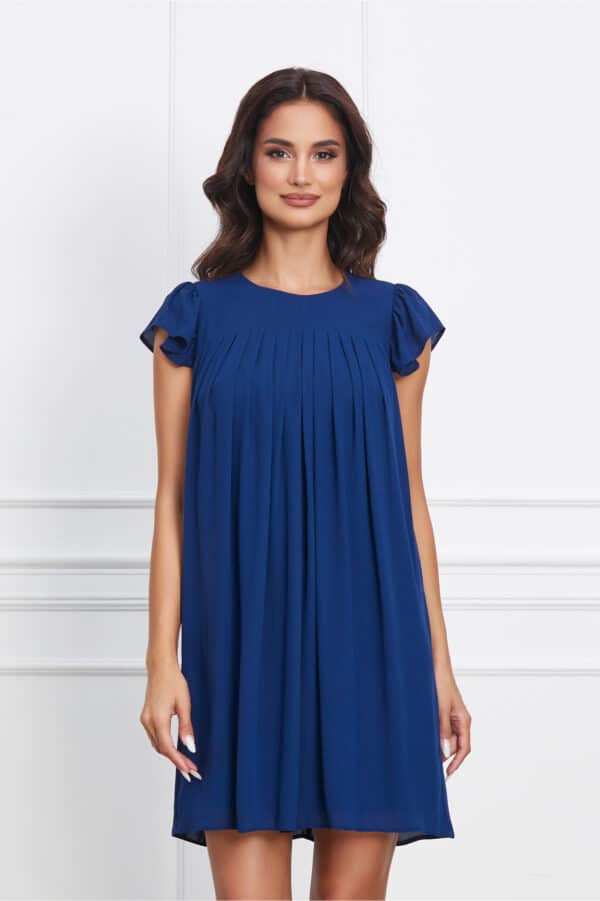 Rochie Dy Fashion bleumarin scurta din voal