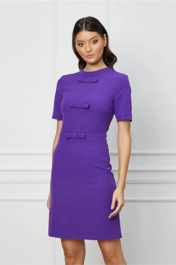 Rochie Dy Fashion mov cu funde la bust