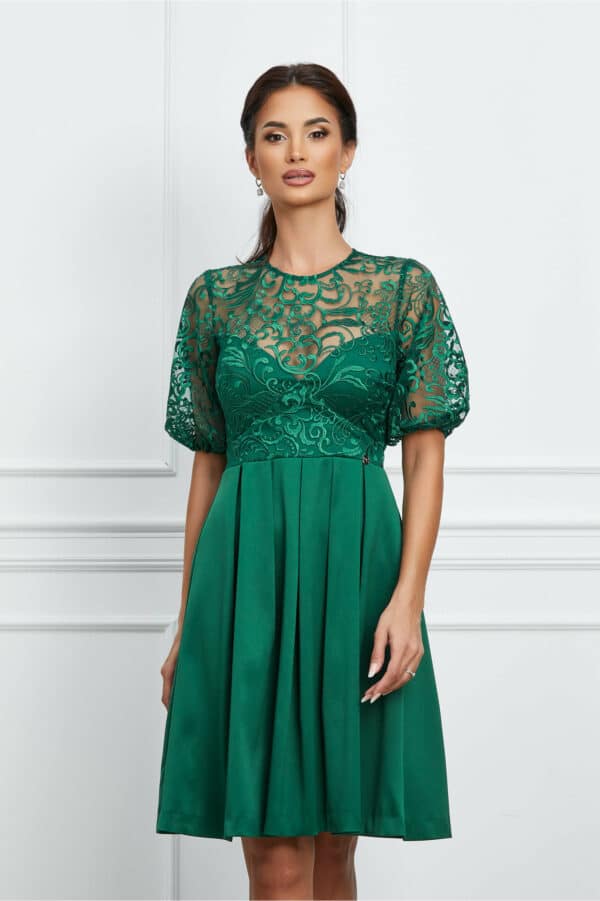 Rochie Dy Fashion verde cu bust din dantela