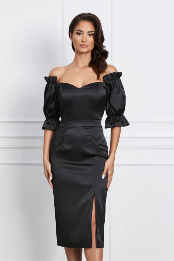 Rochie Ella Collection Sarah neagra cu umerii goi