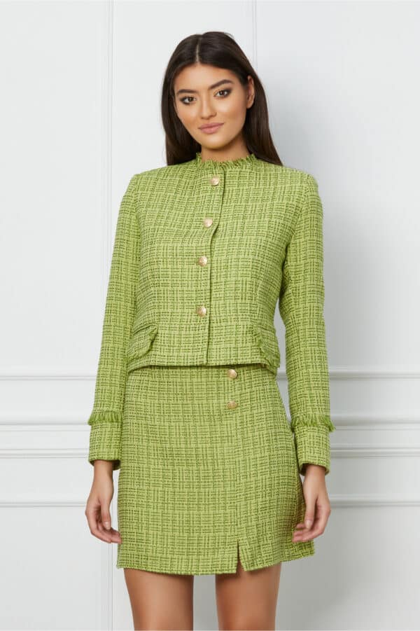 Sacou Moze verde scurt cu nasturi