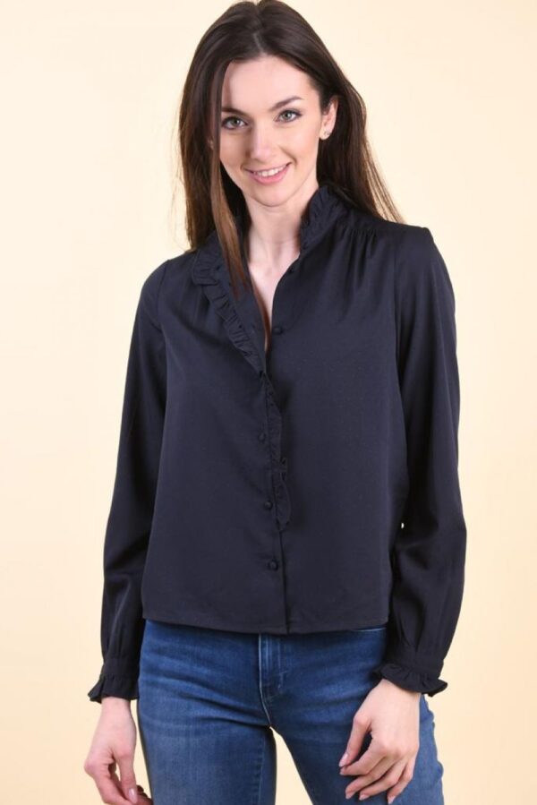 Camasa bleumarin cu volanase