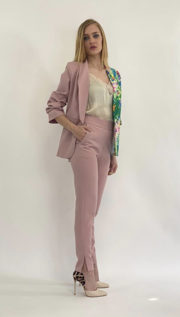 Pantaloni pana cu talie inalta si buzunare laterale