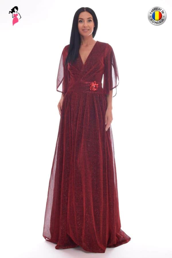 Rochie Artista de seara lunga din tulle cu fir metalic