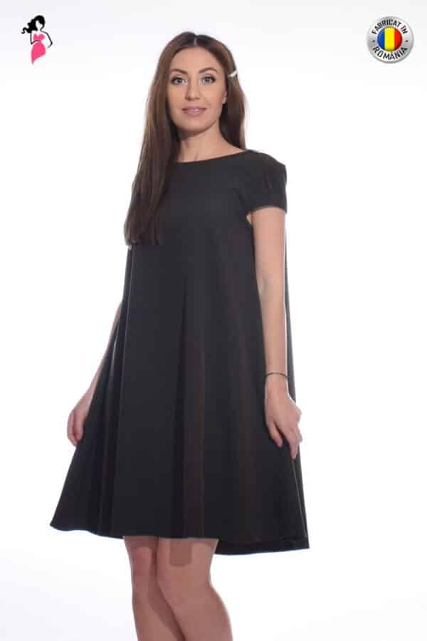 Rochie eleganta neagra cu croi in A