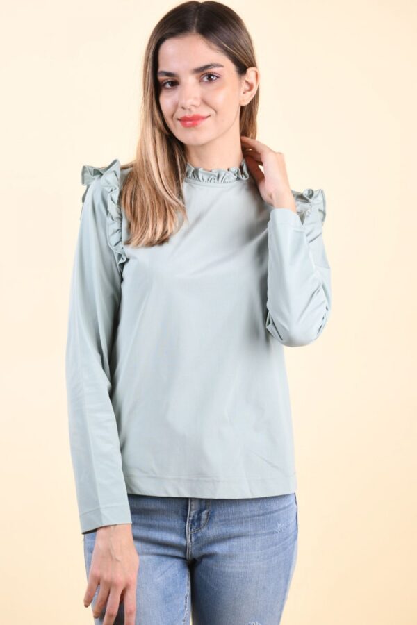 Camasa dama vernil cuu croi lejer si volanase