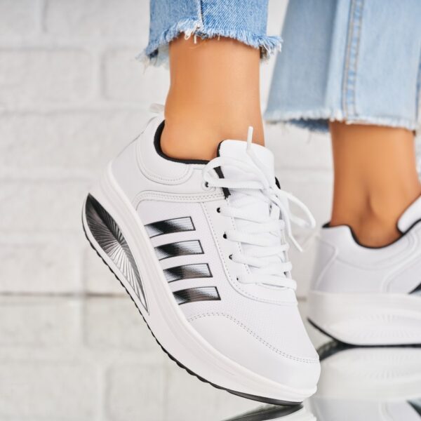 Adidasi Dama Albi din Piele Ecologica Ochuwa A4903