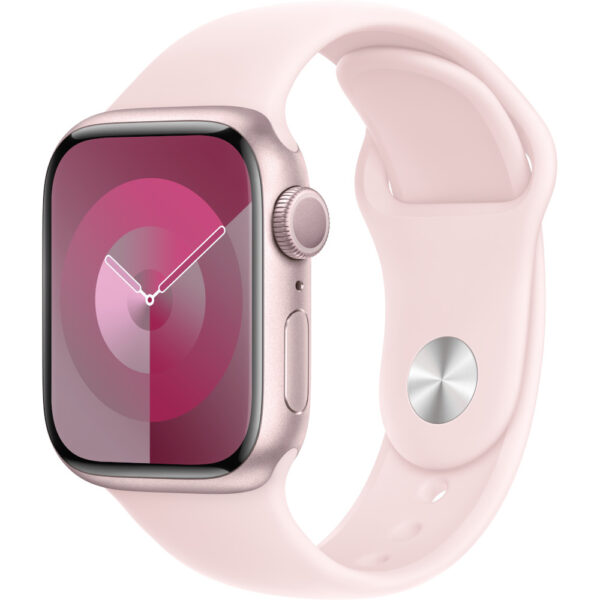 Apple Watch S9, GPS, 41mm, Pink Aluminium Case, Light Pink Sport Band – M/L