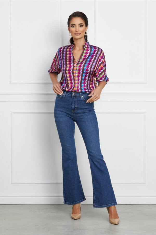 Blugi Camy albastri evazati