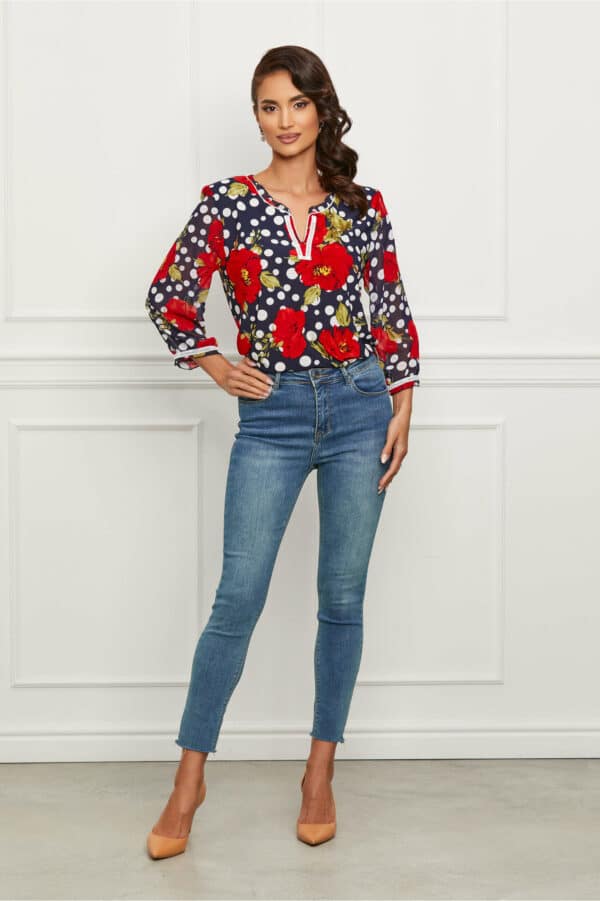 Blugi Otilia albastri simpli